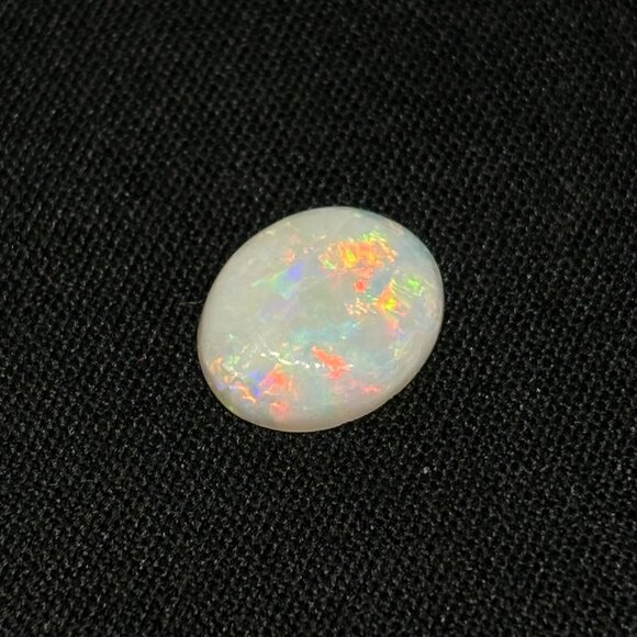 Dark Medium Dome Mintabie Opal With Color Spectrum Pattern - Picture 6 of 7